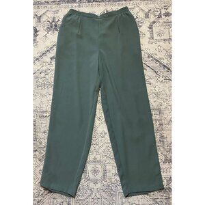 Koret Womens Sage Green Elastic Waist Pants Size 10 Pull On Straight Leg Pockets